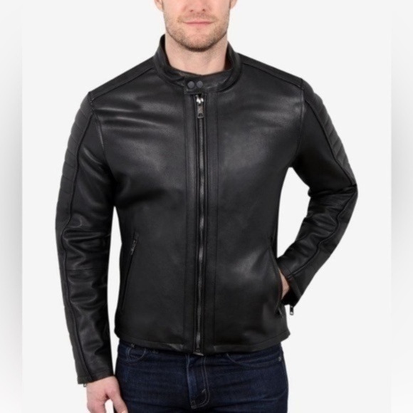 William Rast Other - NWT William Rast Real Genuine Leather bomber jacket Black Biker XL Trace Ayala